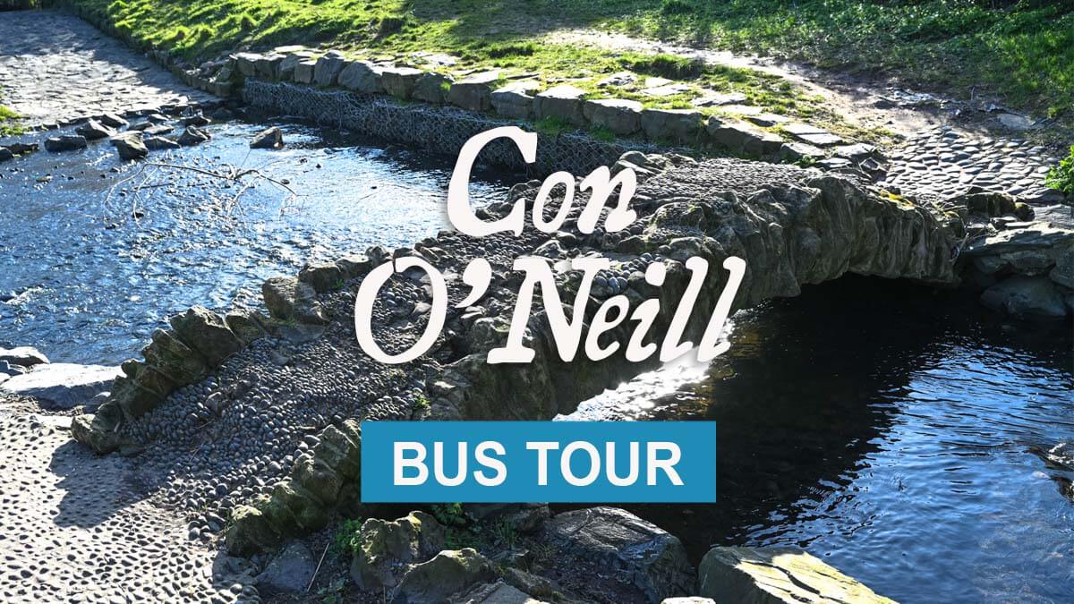 Con O'Neill bus tour illustration for Journey East Gaelic history guided bus and walking tours in Belfast and east Belfast, Northern Ireland - horizontal events photo 6737