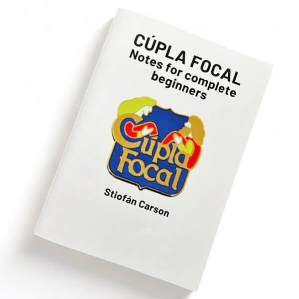 Cúpla Focal book cover by Stiofán Carson