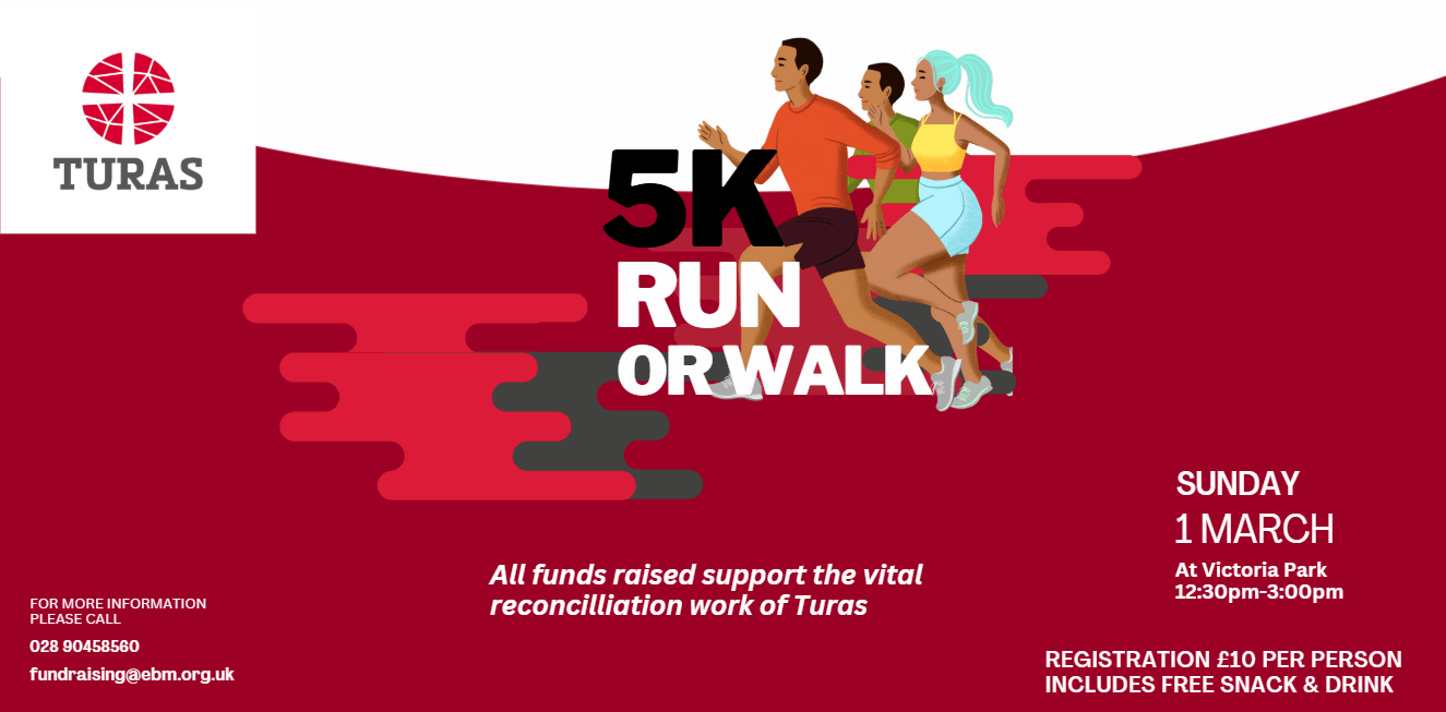 Poster for fundraising run being held by Turas/EBM